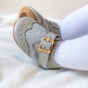 BABY || FRANKIE grey soft sole baby shoes with buckle