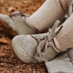 BABY || FRANKIE Grey Soft Sole Baby Shoes with laces