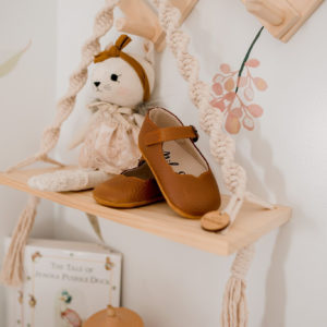 BABY || MAY Vintage Tan Leather Mary Janes