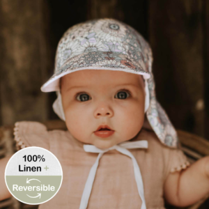 BEDHEAD || LOUNGER || Reversible Baby Flap Sun Hat || PRAIRIE / BLANC