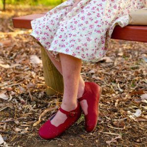 LIMITED EDITION || PAISLEY wine red leather Mary Jane