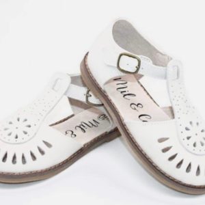 Fleur premium bright white leather sandal || Toddler || Child || Youth ||