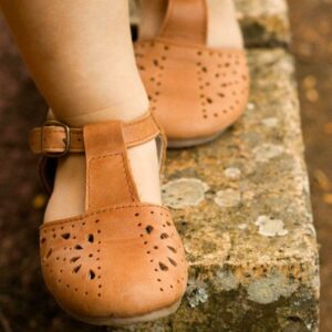 Thea premium tan leather sandal || Toddler || Child || Youth || Adult
