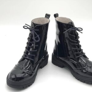 INDI || Black patent leather oxford boots || Dress / school shoes - Toddler | Child | Youth | Teen